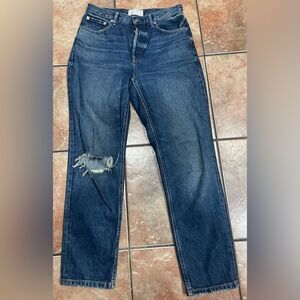 Everlane The 90s Cheeky High Rise Distressed Blue Jeans Size 28 Regular